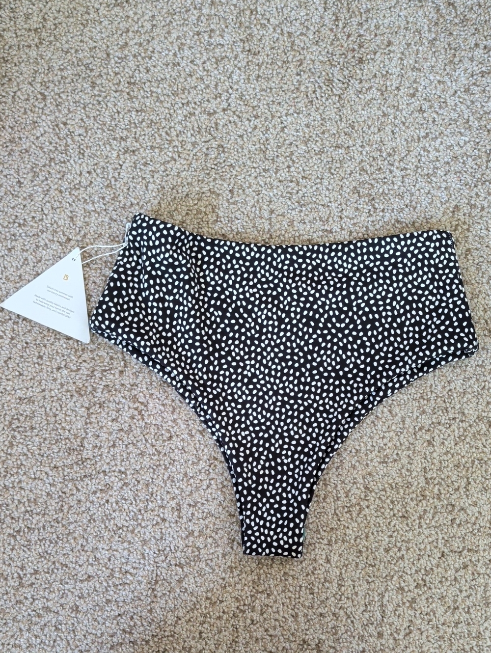 NWT BuffBunny Black and White Bossy Shark Bite Reversible Bikini Bottoms